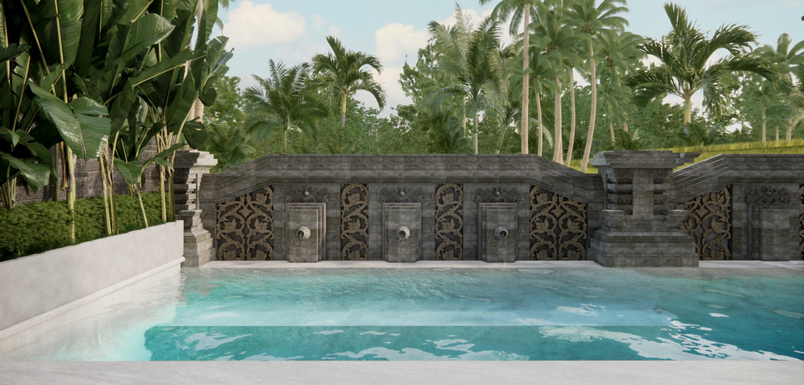 Private Jacuzzi Lounge Pool with Ubud authentic craftmanship