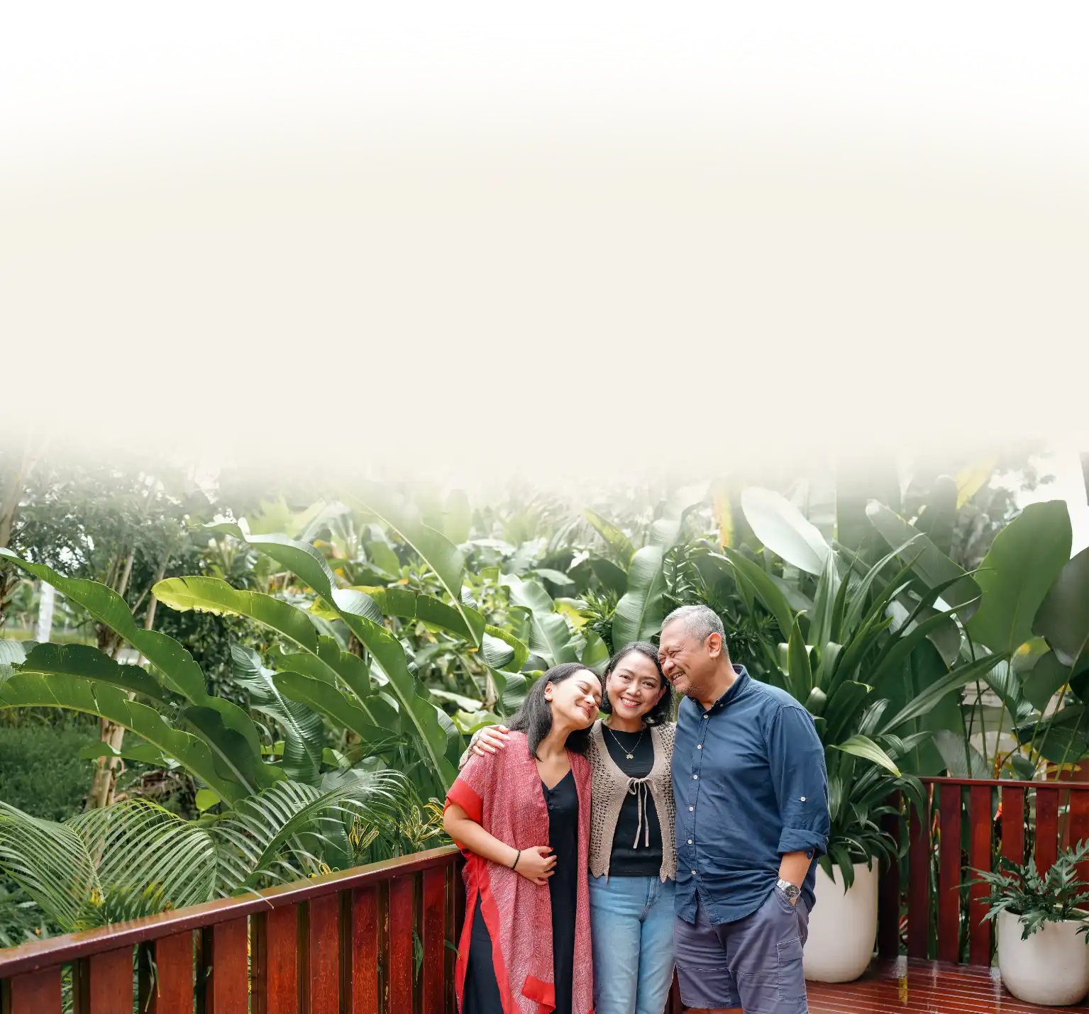 Family Having Fun on Balcony